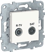 Розетка TV+R+SAT Оконечная без рамки Schneider Electric Unica New 1-м. белый